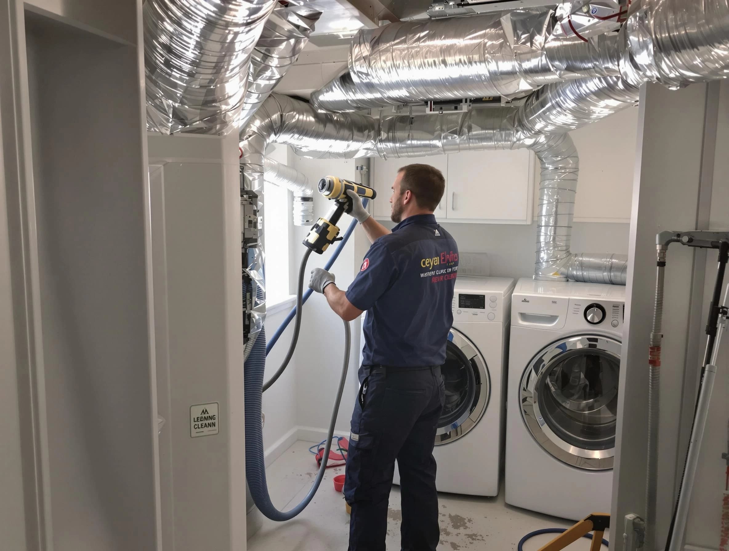 Cecil Dryer Vent Cleaning specialist using advanced equipment for thorough duct cleaning in Cecil
